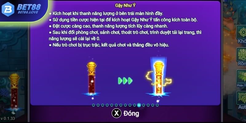 Tính năng Gậy như ý giúp sát thương toàn màn hình sau khi nổ